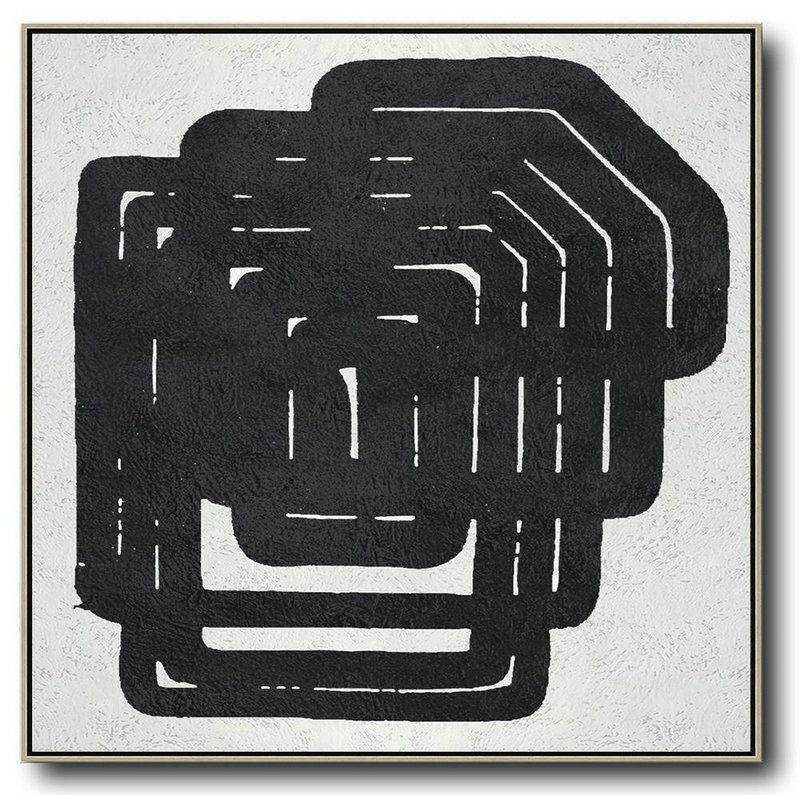 Original Artwork Extra Large Abstract Painting,Oversized Minimal Black And White Painting - Modern Art Abstract Painting